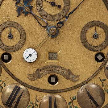 An astronomical longcase clock by Johann Joseph Langschwert court-watchmaker, Würzburg, circa 1750.