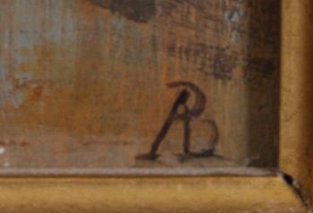 BILLING ANNA, tillskriven, olja på pannå, monogramsign.