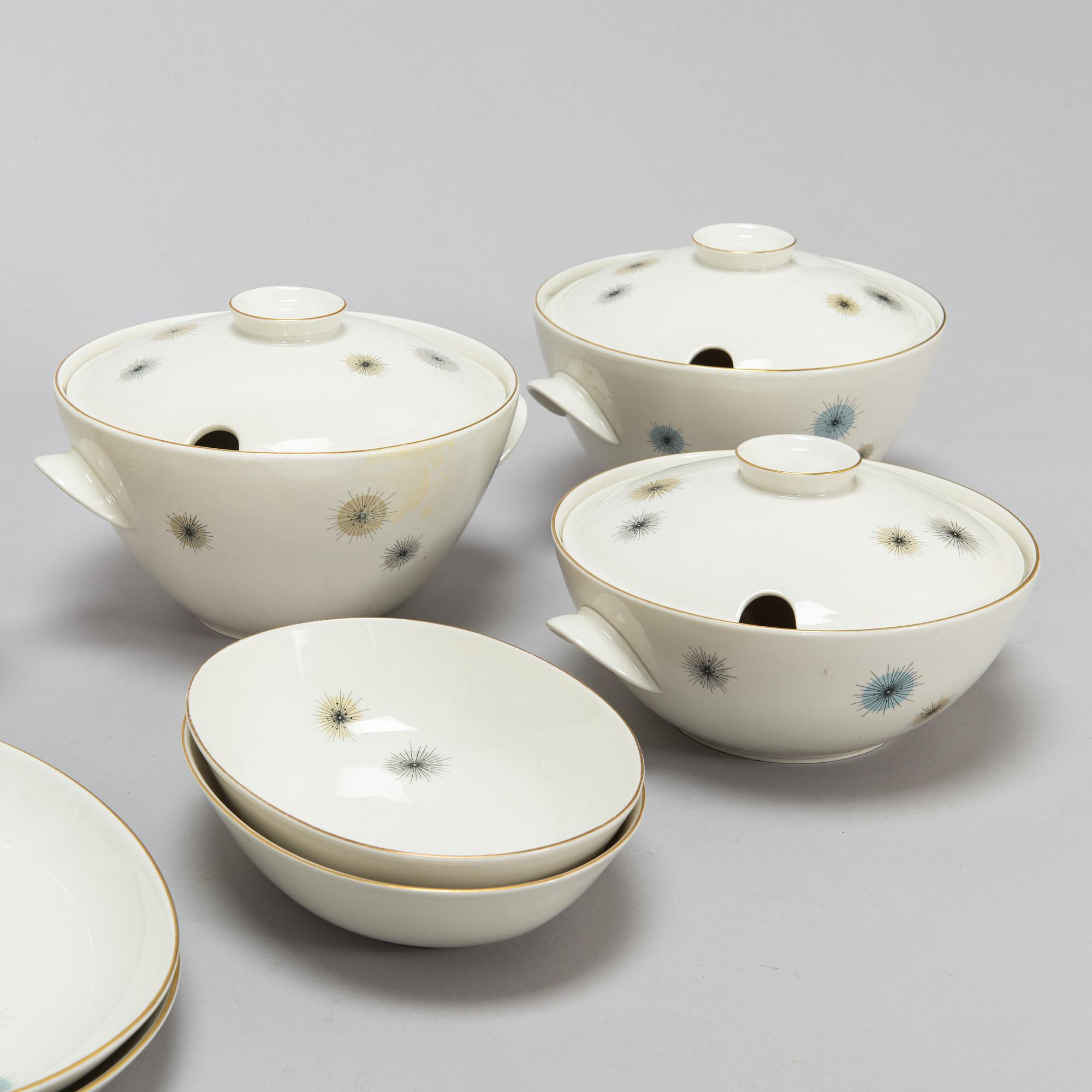 Raija Uosikkinen, ruoka-astiasto, "Jupiter", posliini, Arabia 1960-67.