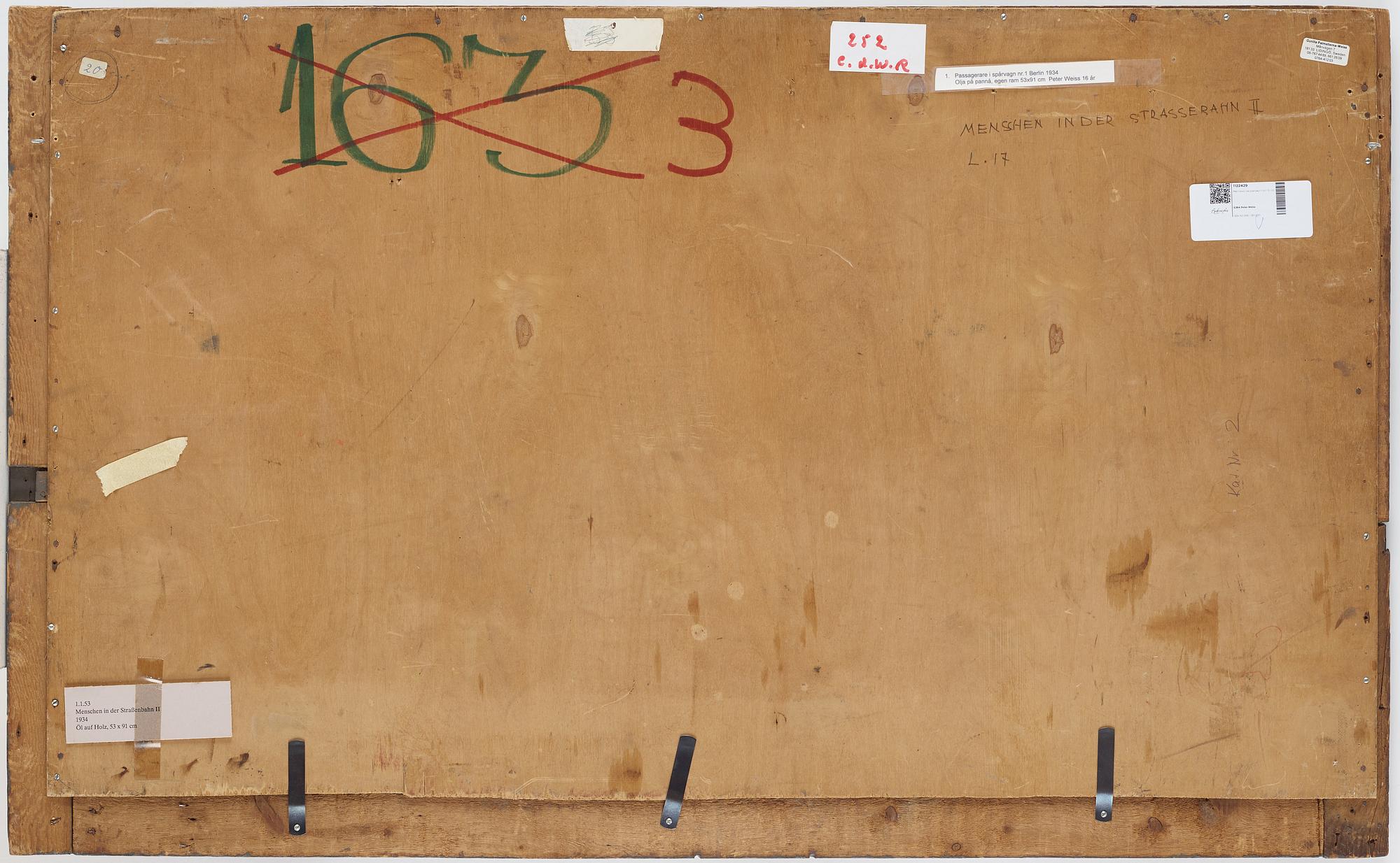 PETER WEISS, diptych, oil on panel,  signed Weiss and dated -35.