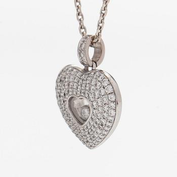 Chopard, halsband med hänge, hjärta "Happy Diamonds", 18K vitguld och diamanter.