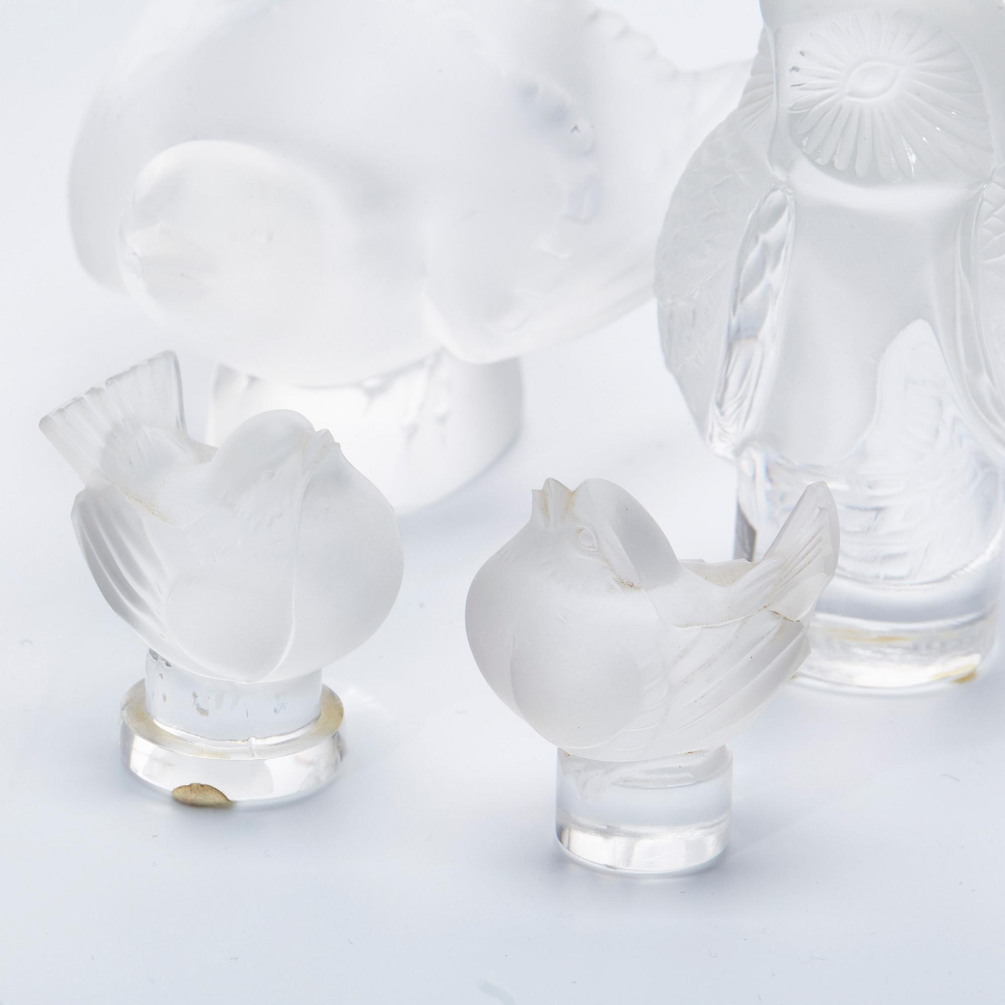 FIGURINER, 8 st, Lalique, glas, 1900-talets andra hälft.
