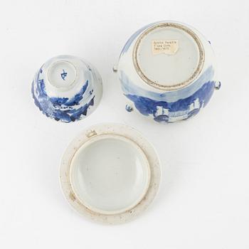 Kopp och kärl med lock, porslin, Kina, Qingdynastin, 1800-tal.
