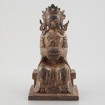 A Ming style bronze Bodhisattva, possibly late Qing dynasty.
