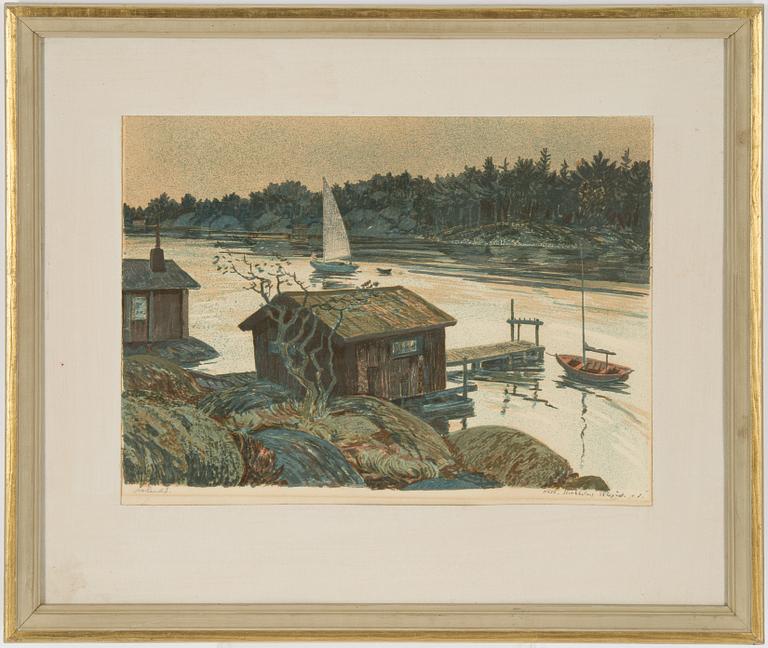 Roland Svensson, färglitografi, signerad provtryck.