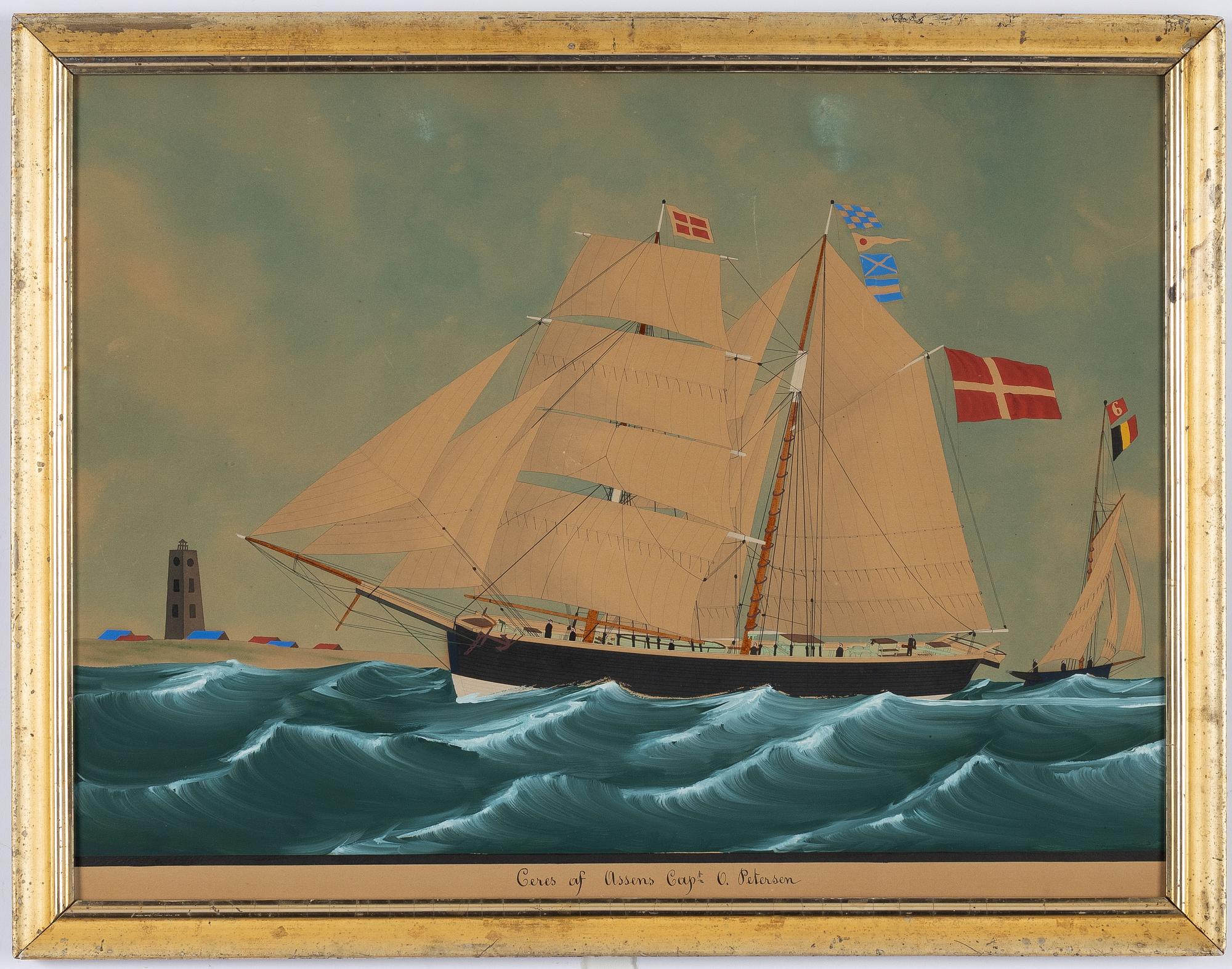 Astridus De Clerck, Råsegelskonaren "Ceres" of Assens (Capt O, petersen).