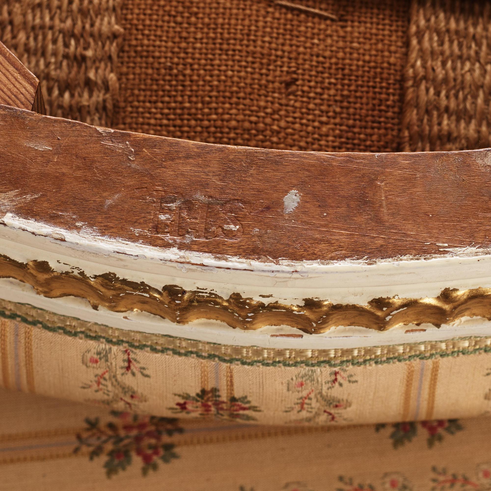 Taburetter, ett par, av Jacob Malmsten (mästare i Stockholm  1780-88), Gustavianska.