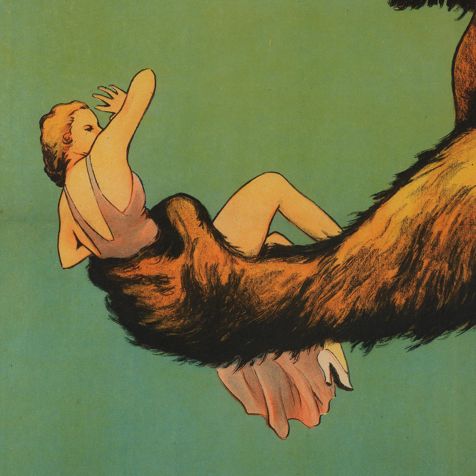 MOVIE POSTER, "King Kong", J Olséns Litografiska Anstalt, Stockholm, 1933.