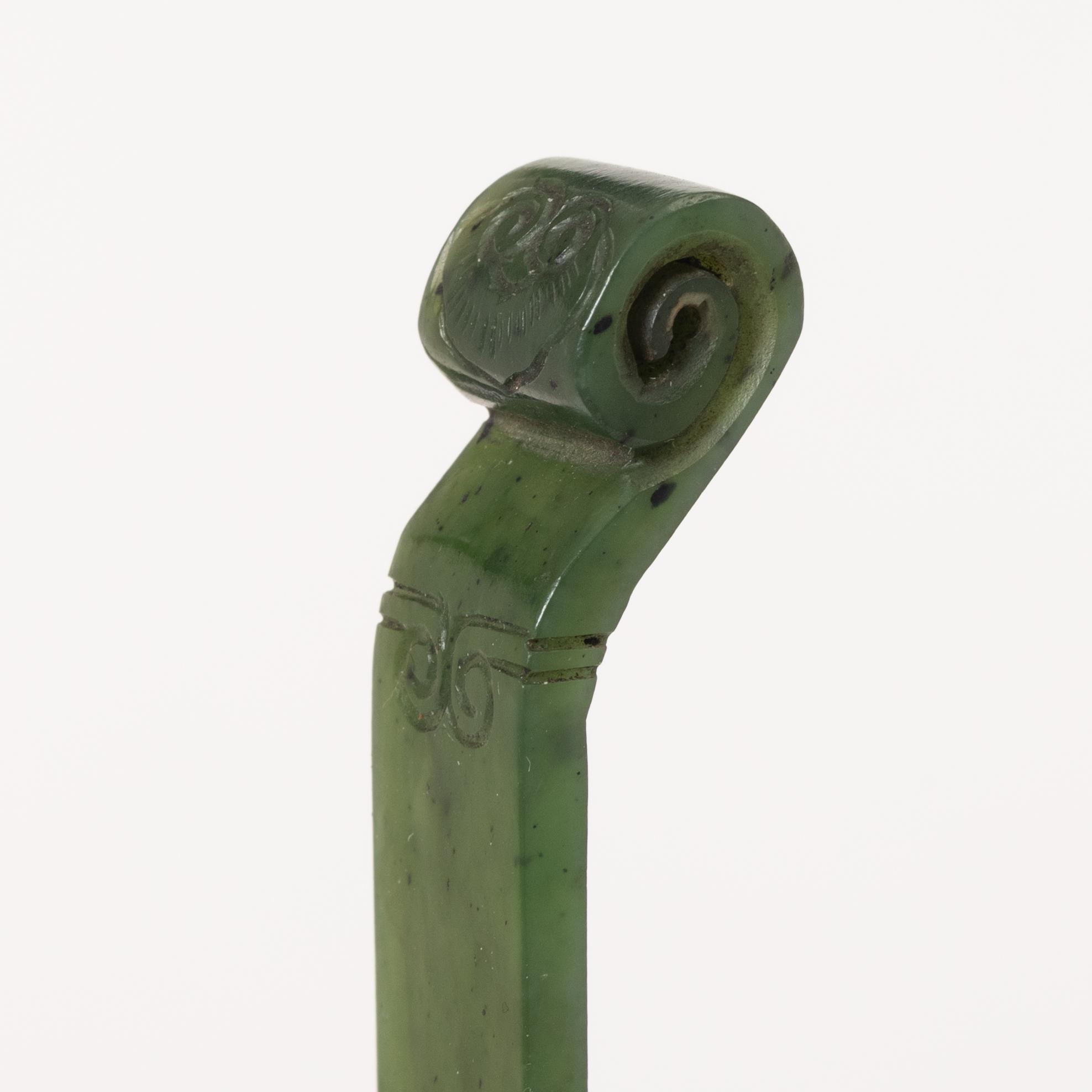 Hårnål, nefrit, sen Qingdynasti.