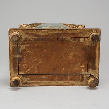 A Swedish late gustavian table clock, ca 1800.