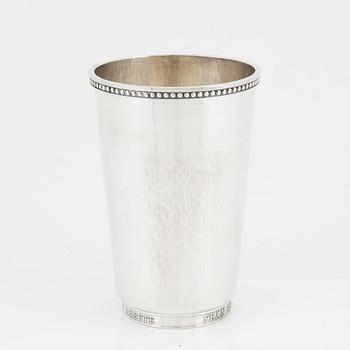 A Swedish silver vase, bearing the mark of Ceson, Gothenburg, 1976.