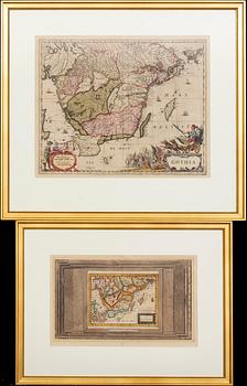 2 MAPS, LATE 17th CENTURY. "Gothia.