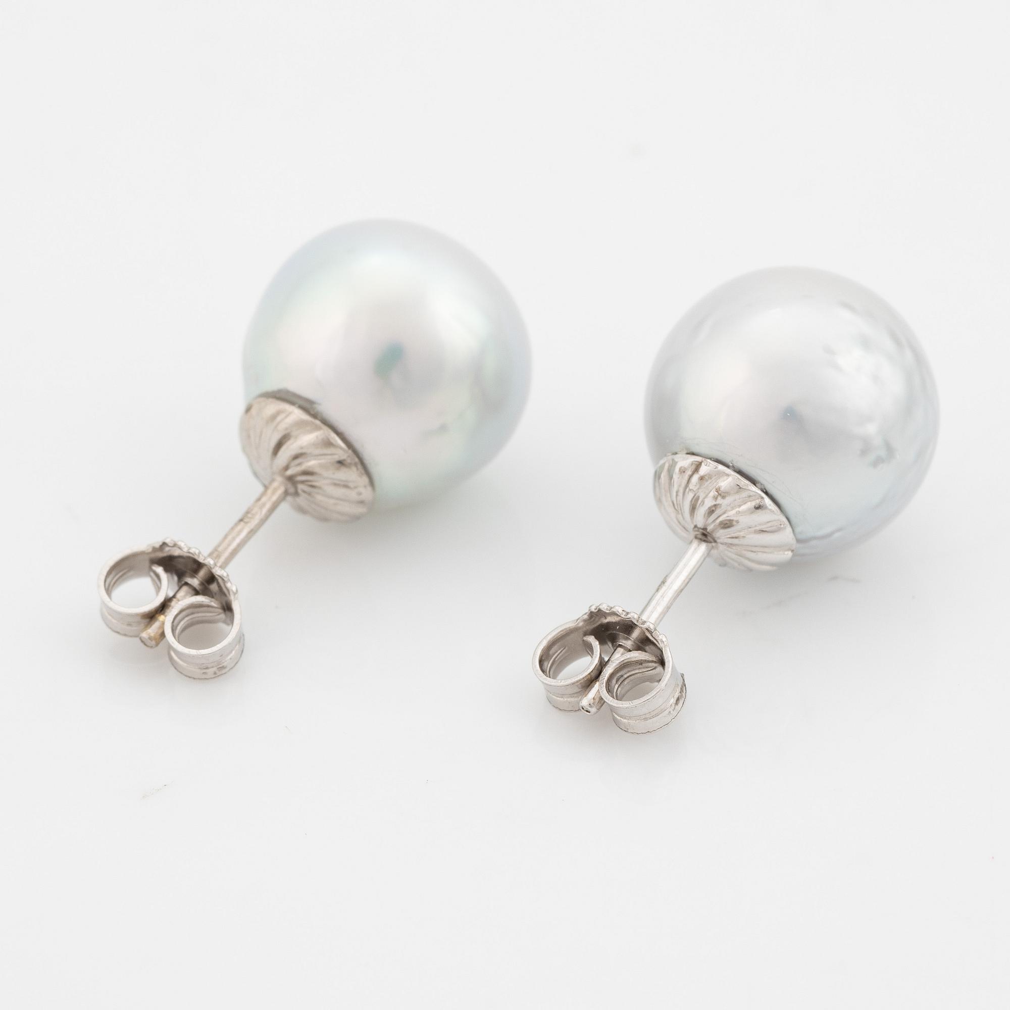 Cultured South sea pearl earrings.