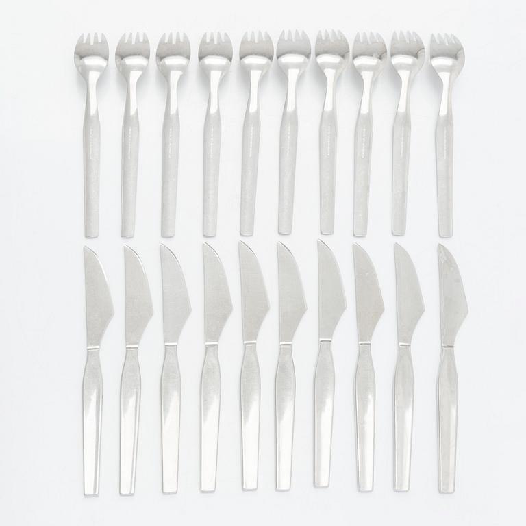 Tapio Wirkkala, a 20-piece set of 'Caravelle' steel cutlery, Hopeakeskus Oy Finland.