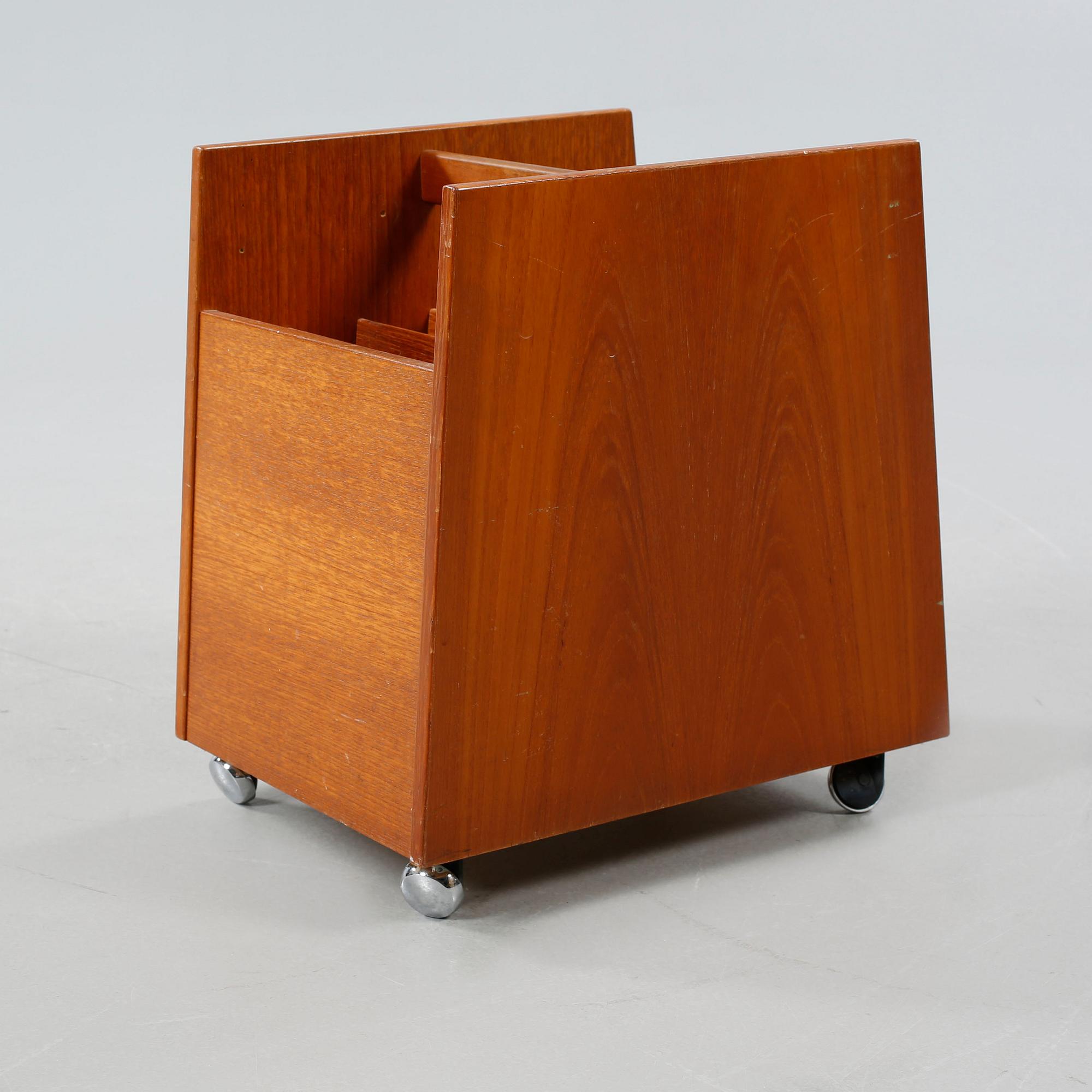 An lp-rack, model Scala, designed by Rolf Heseland, Bruksbo Tegnekontor, Bagn Möbelindustri in Norway ca 1965.