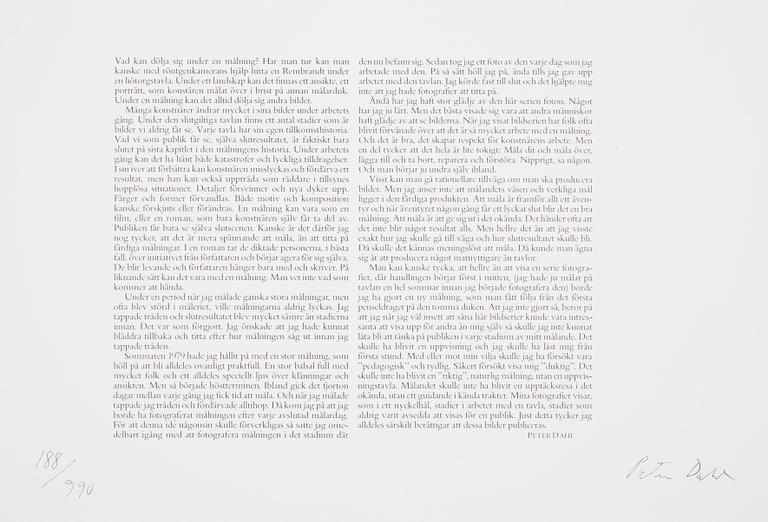 PETER DAHL, "Målarens arbete, Ett bilddokument" samt katalog med två origlito, (AIX).