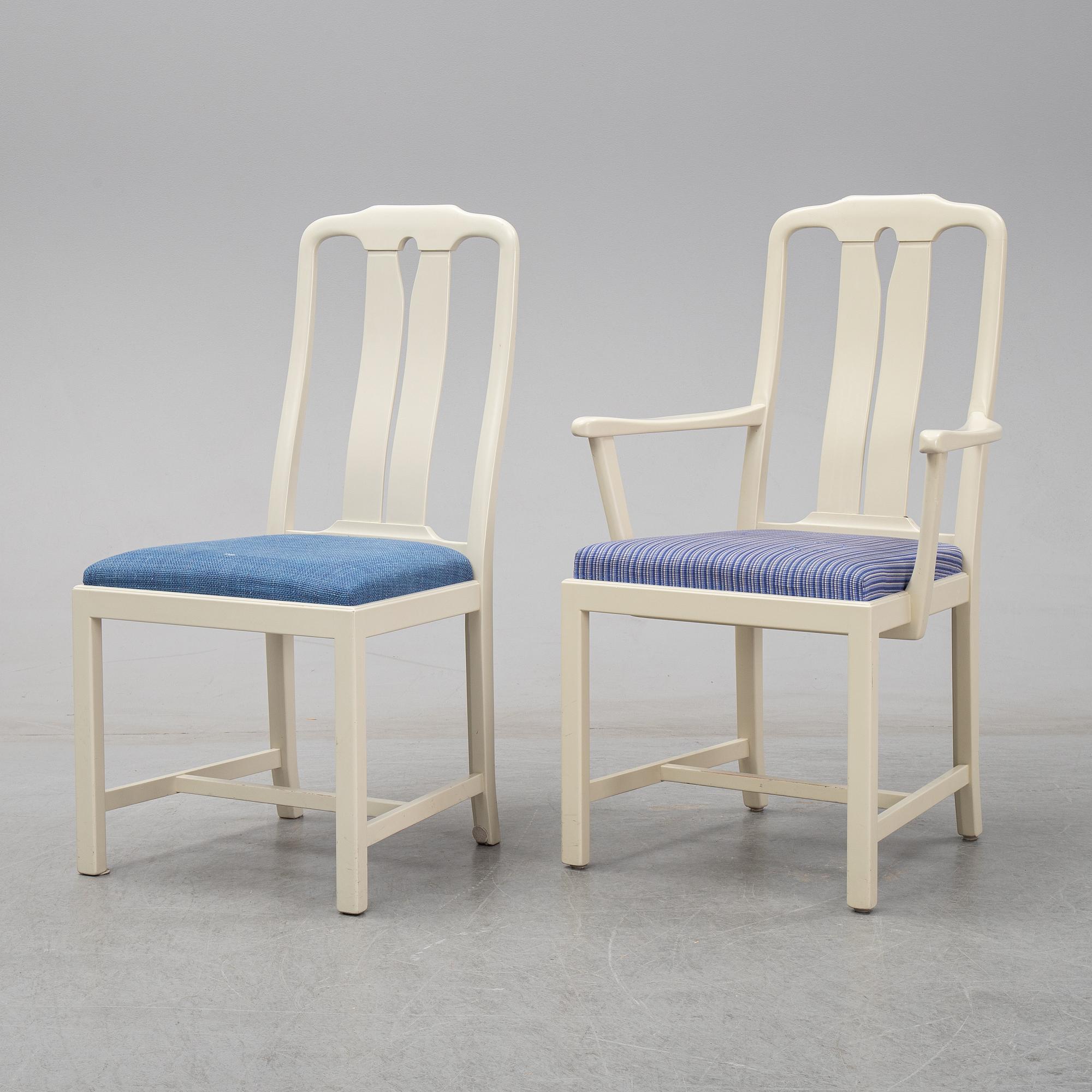A second half of the 20th Century 11 pcs dining set by Carl Malmsten. Åfors möbelfabrik.