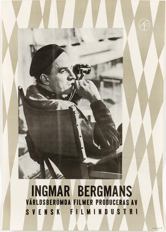 FILMAFFISCH, "Ingmar Bergmans världsberömda filmer..." AB Kopia Stockholm, 1959.