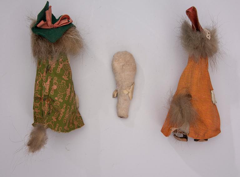 MUMINFIGURER, 3 st, Atelier Fauni, Finland, 1950-60-tal.
