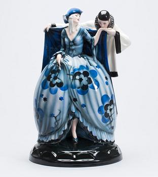 A Josef Lorenzl creamware figure, Vienna, 1920's-30's.