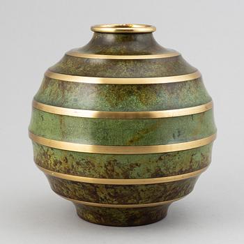 A bronze art déco vase from Svenska Metallverken, 1920's-30's.