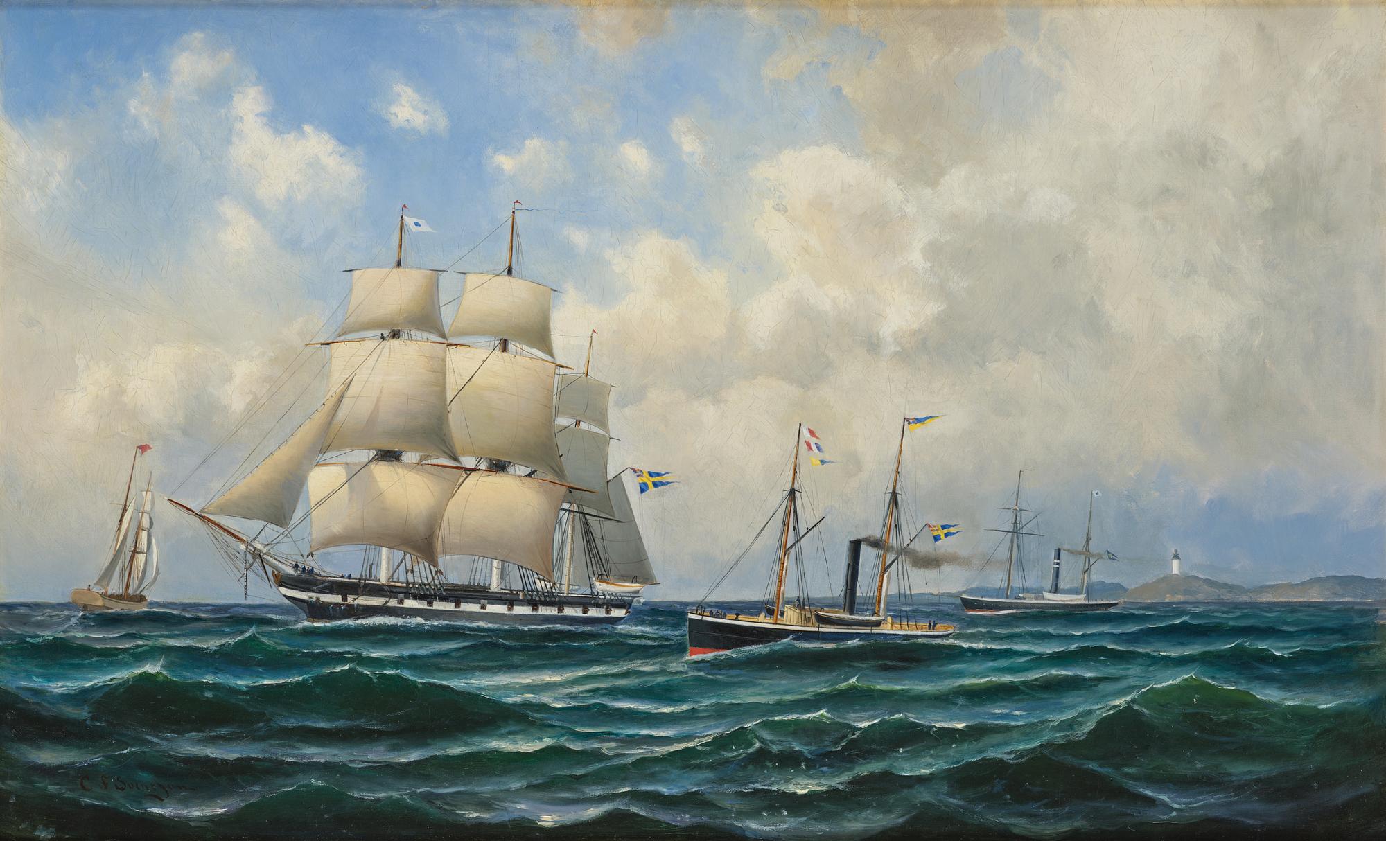 Christian Fredrik Swensson (Svensson), Christian Fredrik Swensson, "Norrköping" and cannon boats.