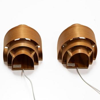 Hans-Agne Jakobsson, A pair of wall lamps, AB Elysett, Markaryd, 1970s.