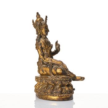 Tara, förgylld brons. Mingdynastin (1368-1644).