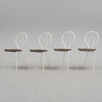 Four "Pia" garden chairs designed by Tore Ahlsén for Gärsnäs, 1950s.