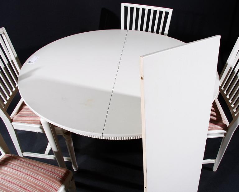 MATSALSGRUPP, 5 delar, gustaviansk stil, 1900-tal.