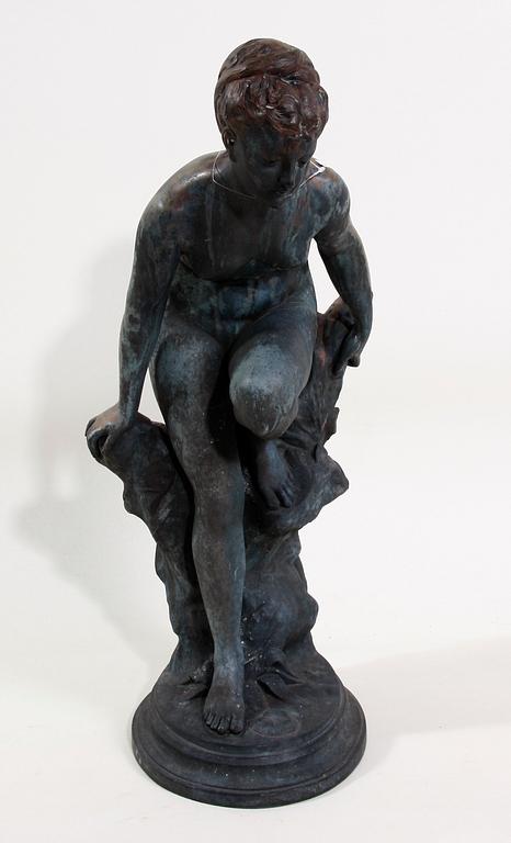 SKULPTUR, efter. antik förlaga, brons, sign. Albert des enfants.