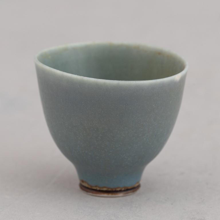 Four miniature vases and bowl by Berndt Friberg, Gustavsberg, 1958-1972.