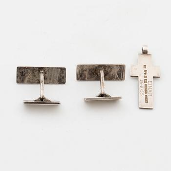 Cross and a couple of silver cuffs, Wiwen Nilsson Lund.