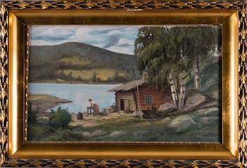 ARTHUR HEICKELL, öljy kankaalle, signeerattu Pielisjärveltä.