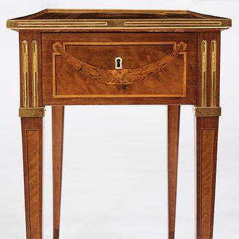 A Gustavian table by G Haupt (master in Stockholm 1770-1784), signed and dated 1781.