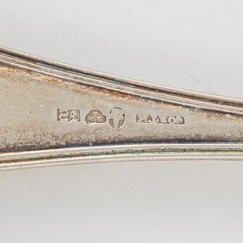 Bestick, 18 st, silver, modell gammal fransk, Sverige 1848-69, bl a JM Corth, Nyköping.