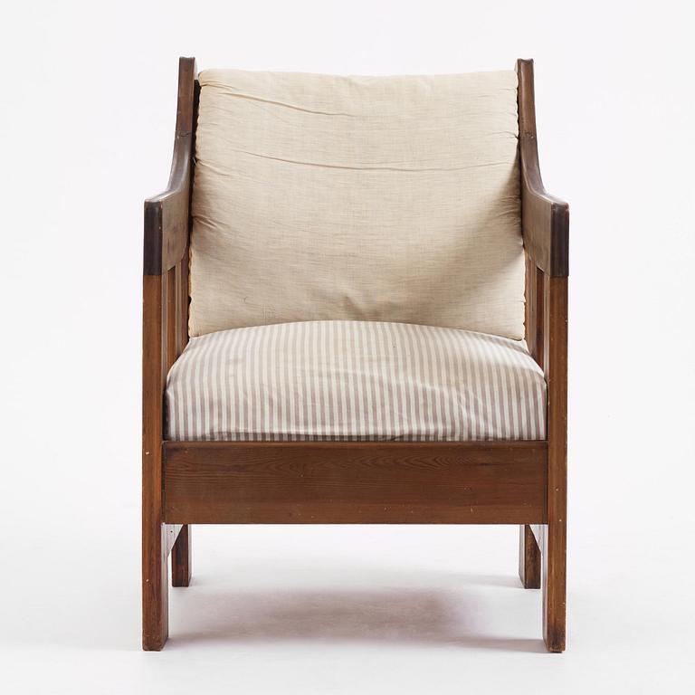 Carl Westman, a stained pine armchair, Sweden, ca 1910.