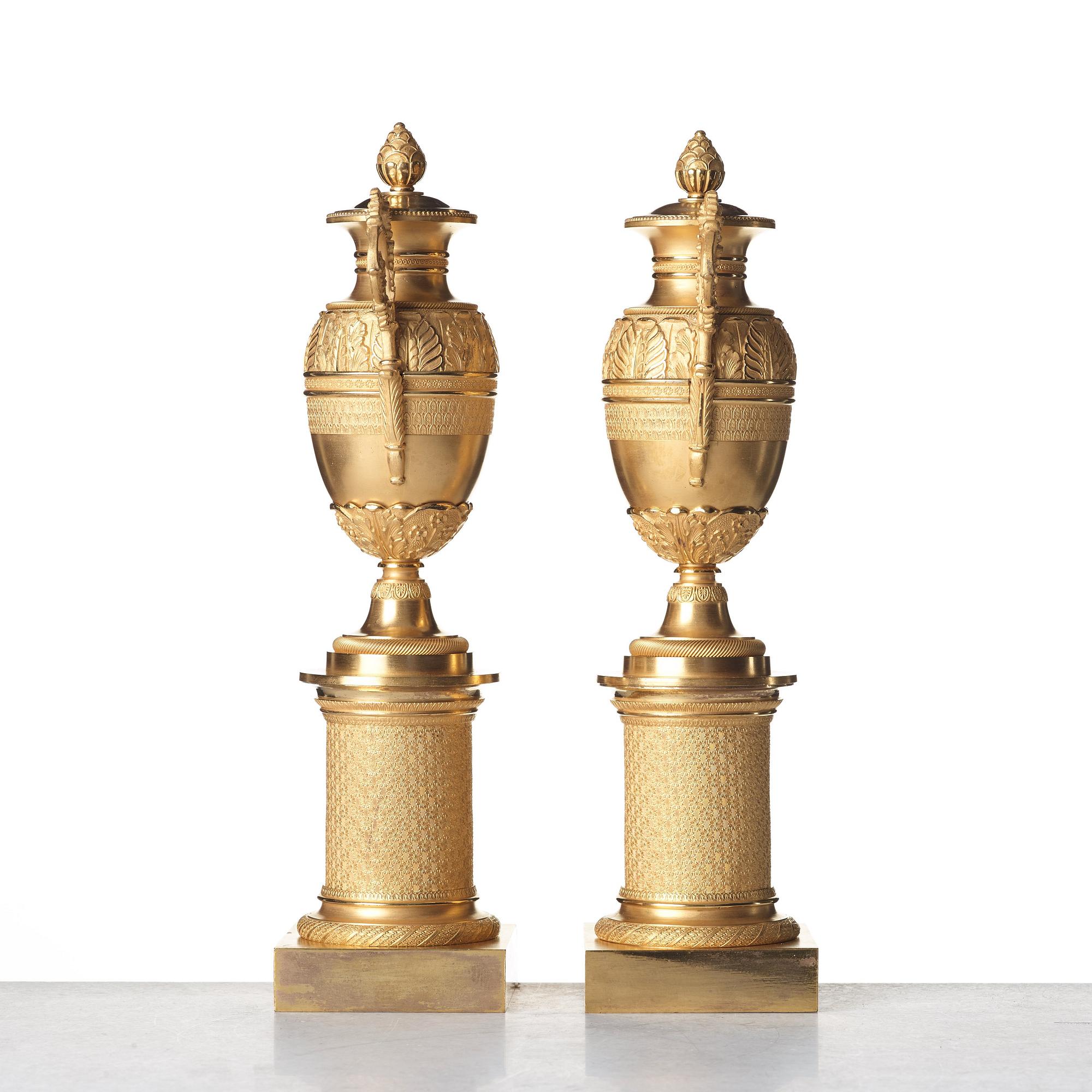 CASOLETTER, för ett ljus, ett par, Frankrike, 1800-talets början, empire.