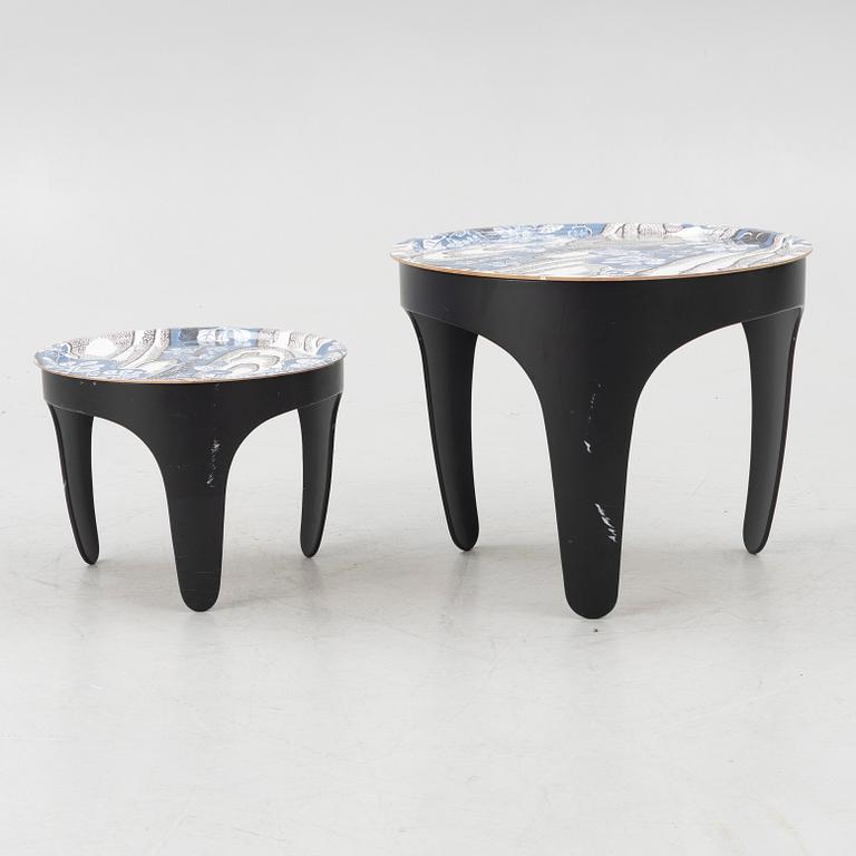 Firma Svenskt Tenn, Margot Barolo & Märta Friman, a pair of tray tables, "Sunday Noon", Svenskt Tenn.