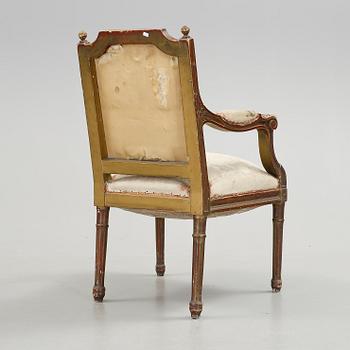 KARMSTOL, gustaviansk stil, 1800/1900-tal.