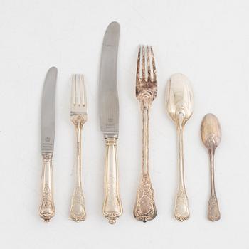 Ole Hagen, a 48-piece silver "Rosenbord" flat wear set, Anton Michelsen, Denmark.