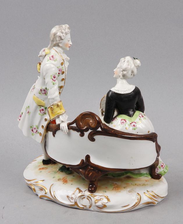 FIGURIN, porslin, rokokostil, Tyskland, 1900-tal.