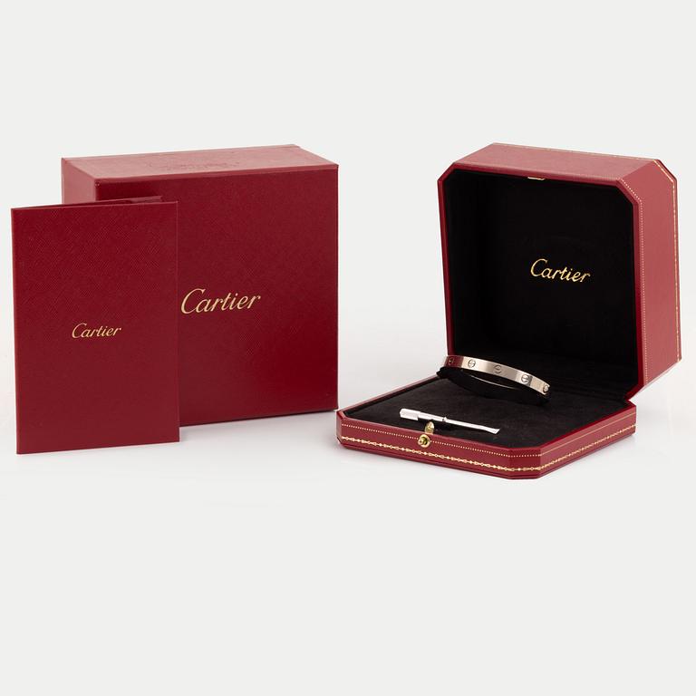 A Cartier "Love" bracelet in 18K white gold.