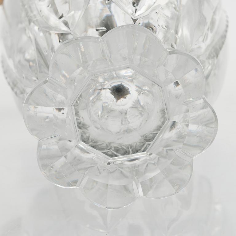 Vinkanna, silver och glas, tidigt 1900-tal.