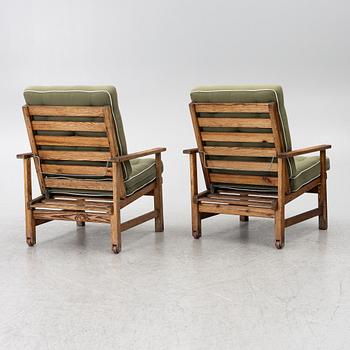 Elsa Stackelberg, a pair of garden armchairs with ottomans, Fri Form, Edsbruk, 1980s.