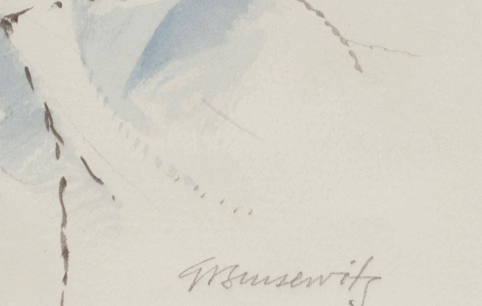 GUNNAR BRUSEWITZ, akvarell, signerad.