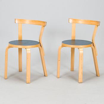 Alvar Aalto, stolar, 4 st, modell 68, Artek, 1970-tal.