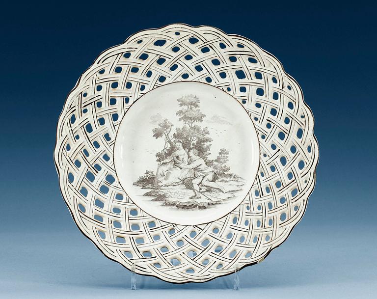 A Marieberg faience dish, 18th Century.