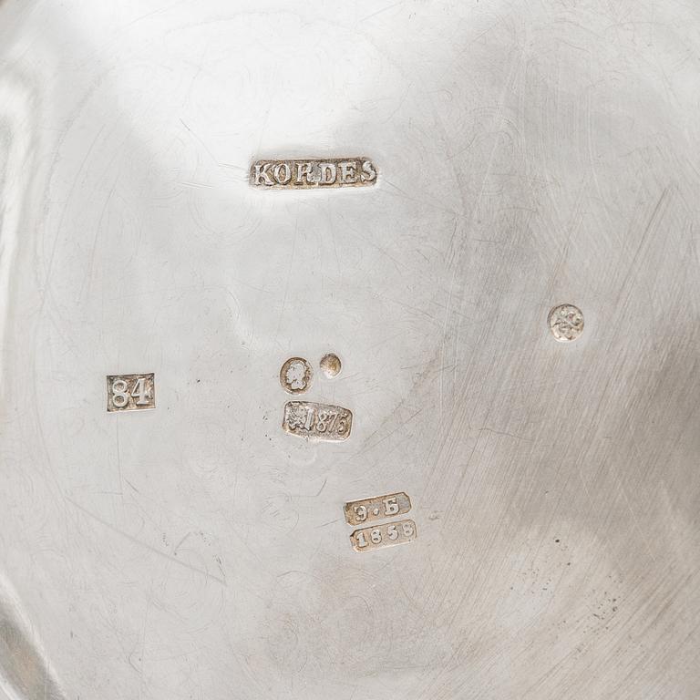 Alexander Kordes, Kaffekanna och sockerskål, silver, S:t Petersburg, Ryssland 1858.