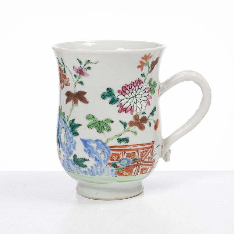 Parti Famille Rose-porslin, 5 delar, kina, Qianlong (1736-95).